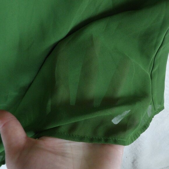 Green Loose Fit Short Sleeve Sheer Feminine Blouse | small - Picture 10 of 10
